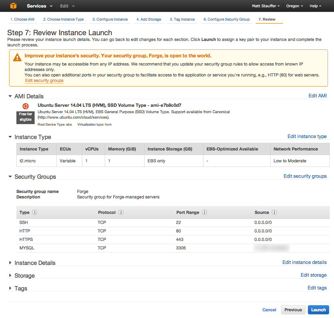AWS Review Instance
