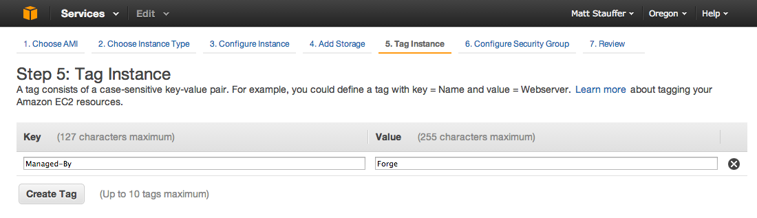 AWS Tag Instance