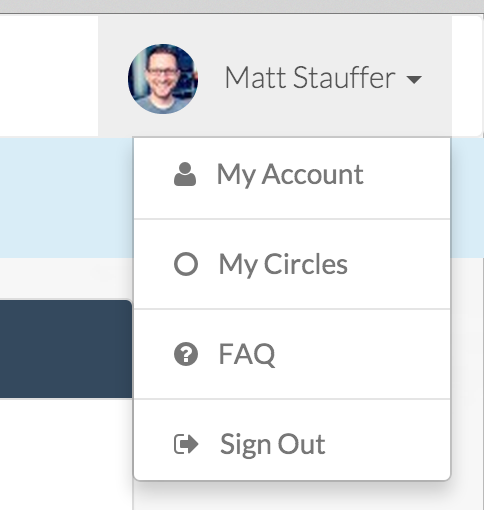 Forge My Circles Dropdown