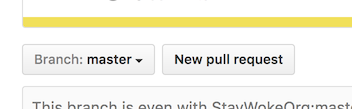 GitHub new pull request button